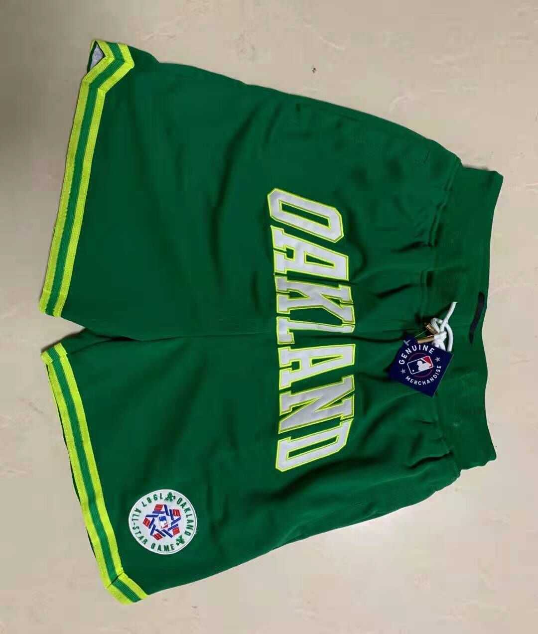 Men's Oakland Athletics Team Logo Green Shorts,We sell and wholesale Men's Oakland Athletics Team Logo Green Shorts on line form chian!